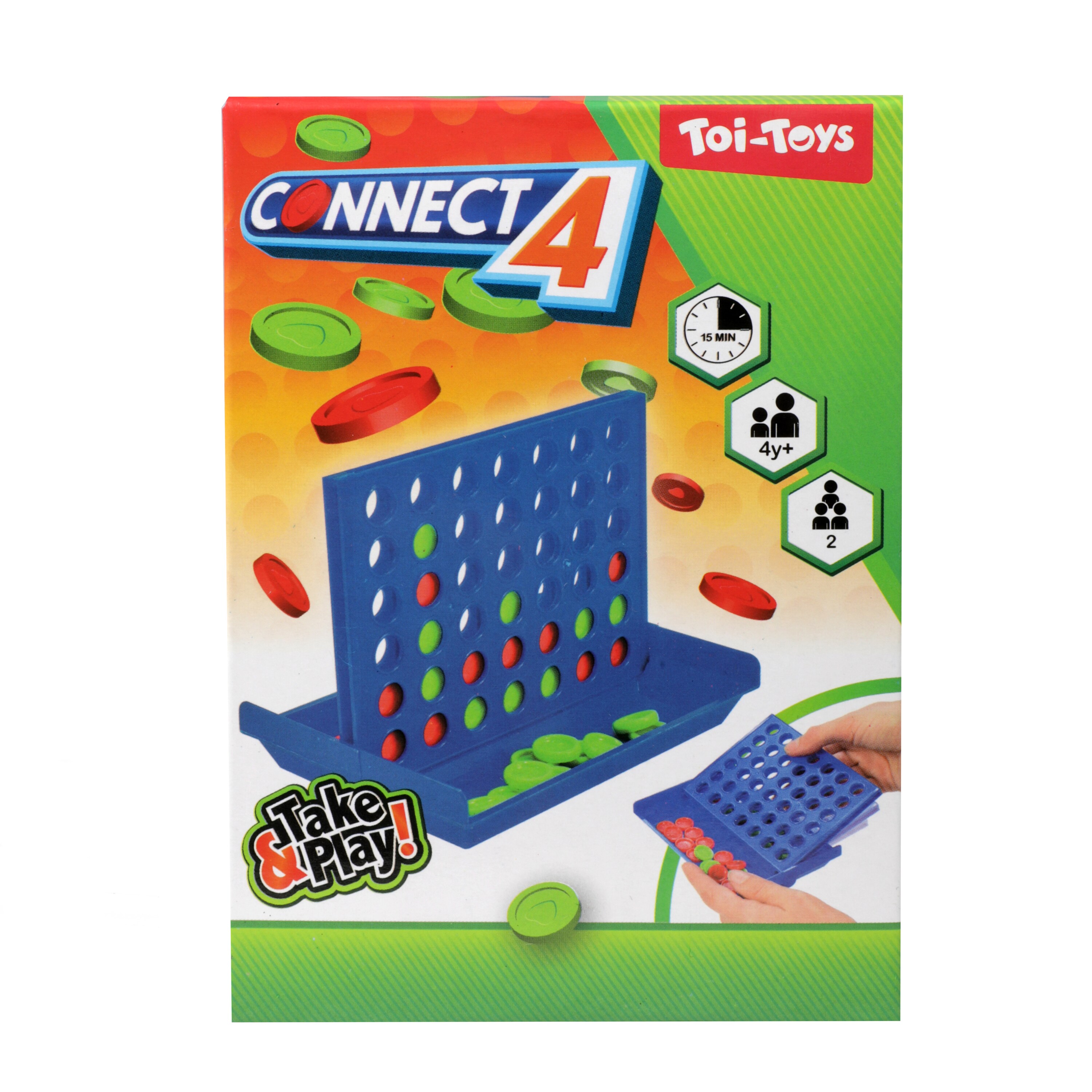 Toi-Toys - Reisespiel - Connect 4 Gesellschaftsspiel Familienspiel Kinderspiel