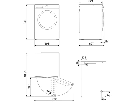SMEG - Lave linge sechant Frontal WDN854SLDIN