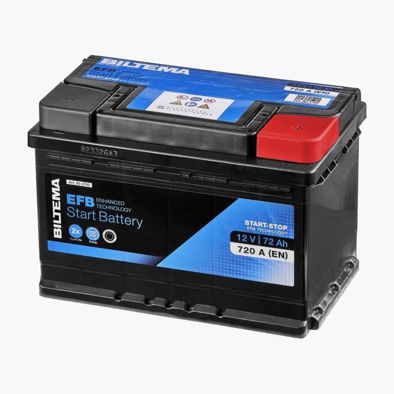 Startbatteri EFB, 12 V, 72 Ah