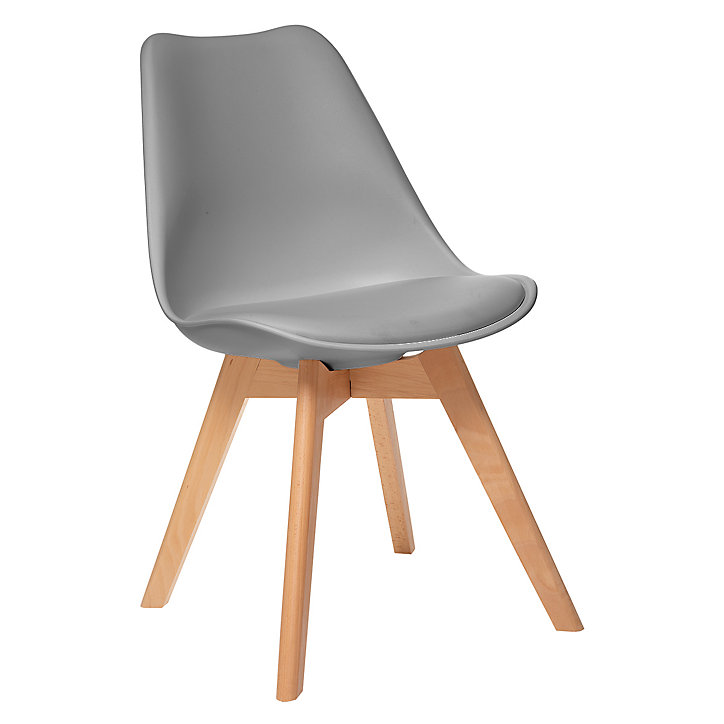 Lot de 4 chaises de table Baya gris clair