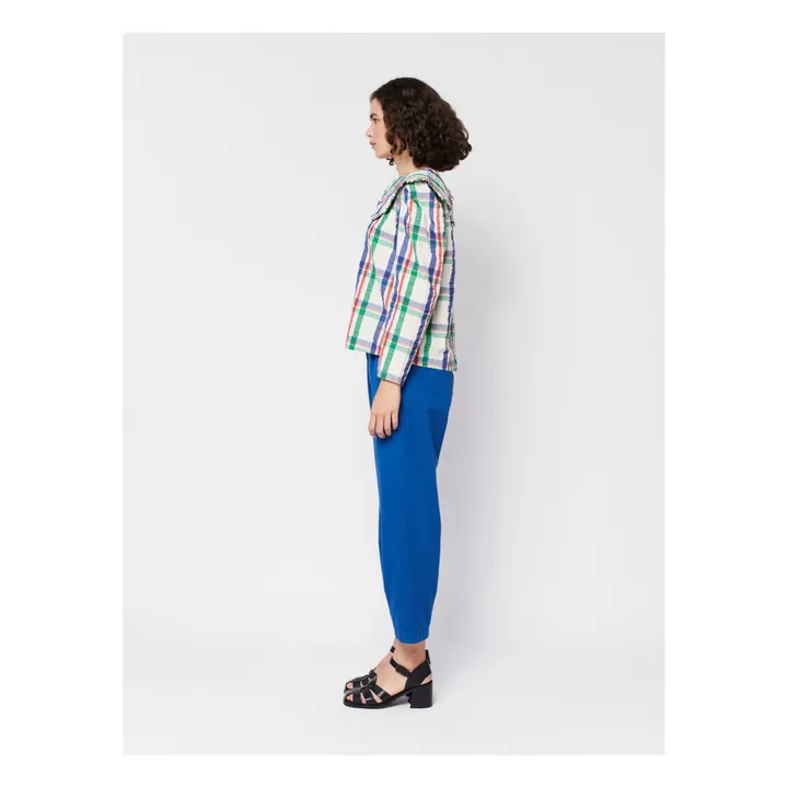Bobo Choses Blouse Grand Col Carreaux - Collection Femme  | Bleu