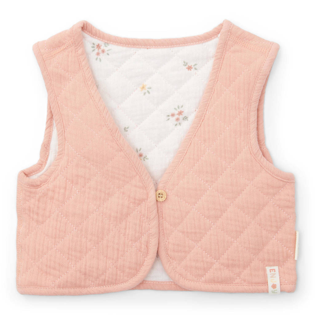 Little Dutch reversible gilet roze/wit/groen