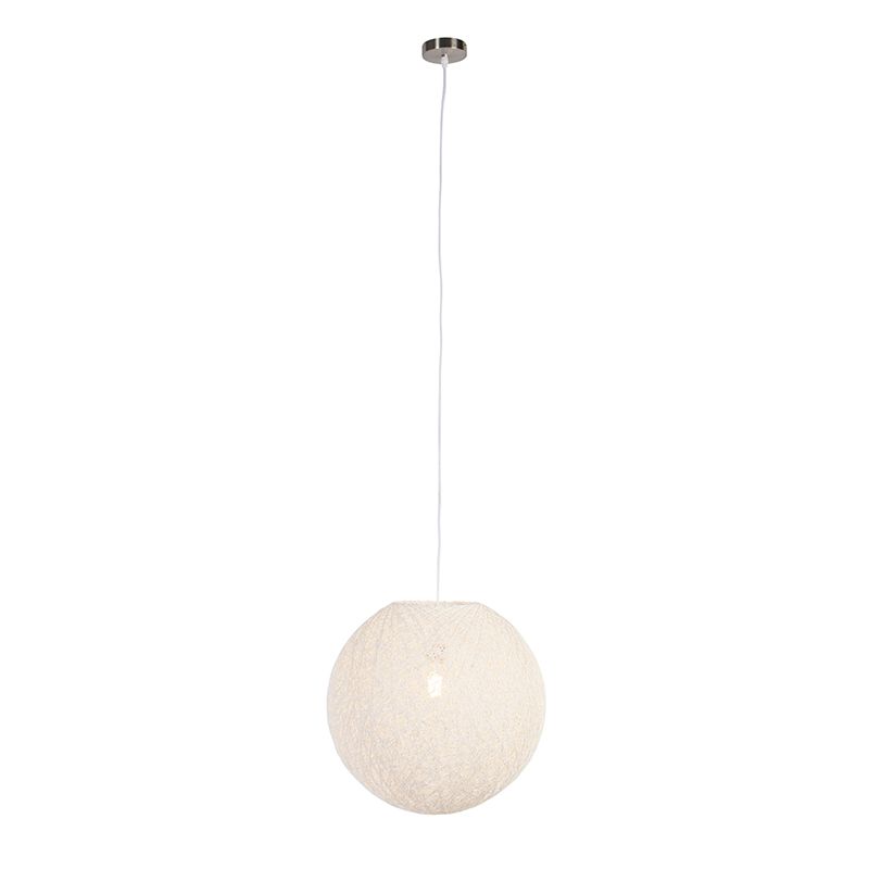 Landelijke hanglamp wit bol 45cm - Corda