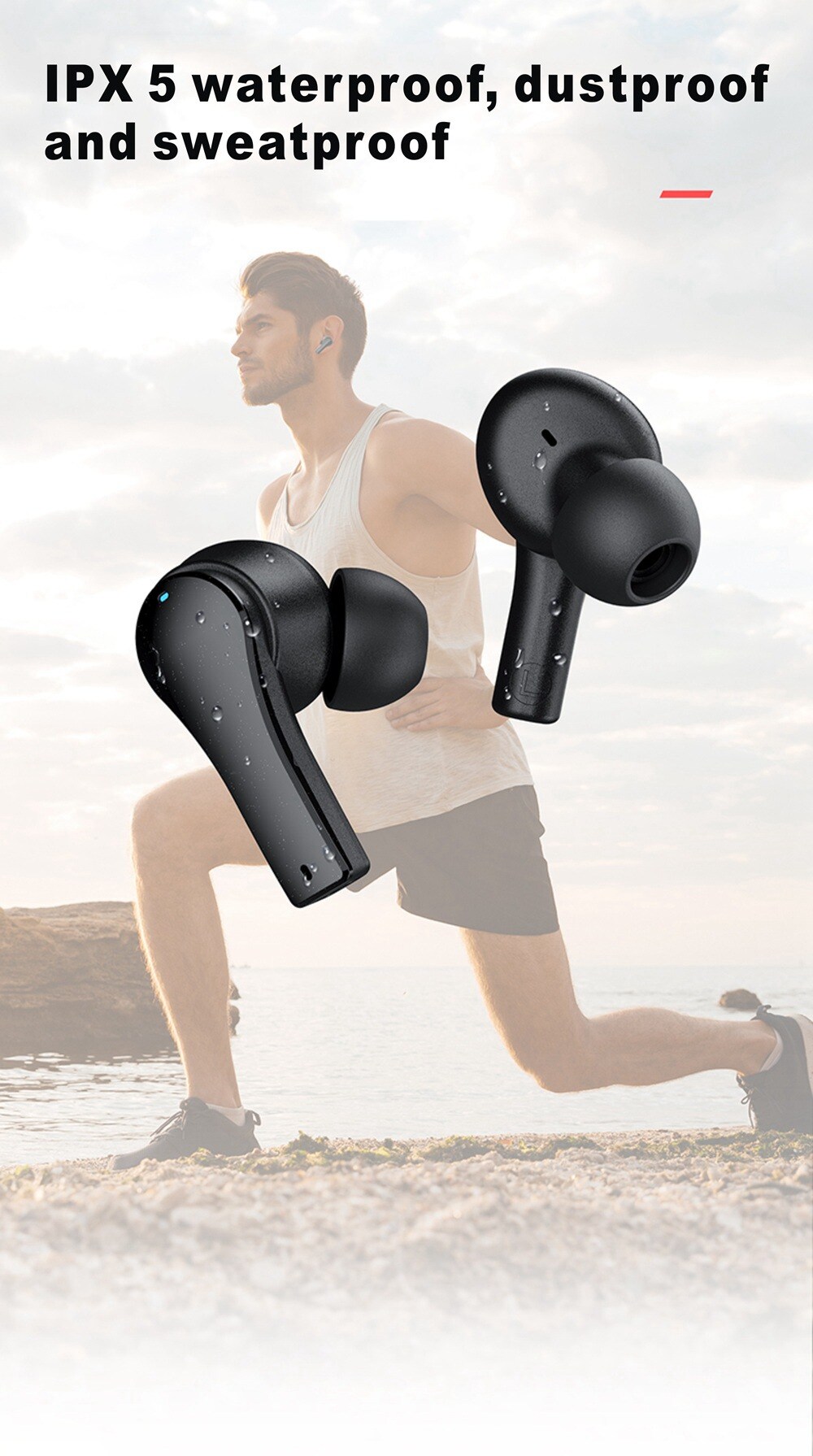 Lenovo QT82 Bluetooth-Kopfhörer Schwarz