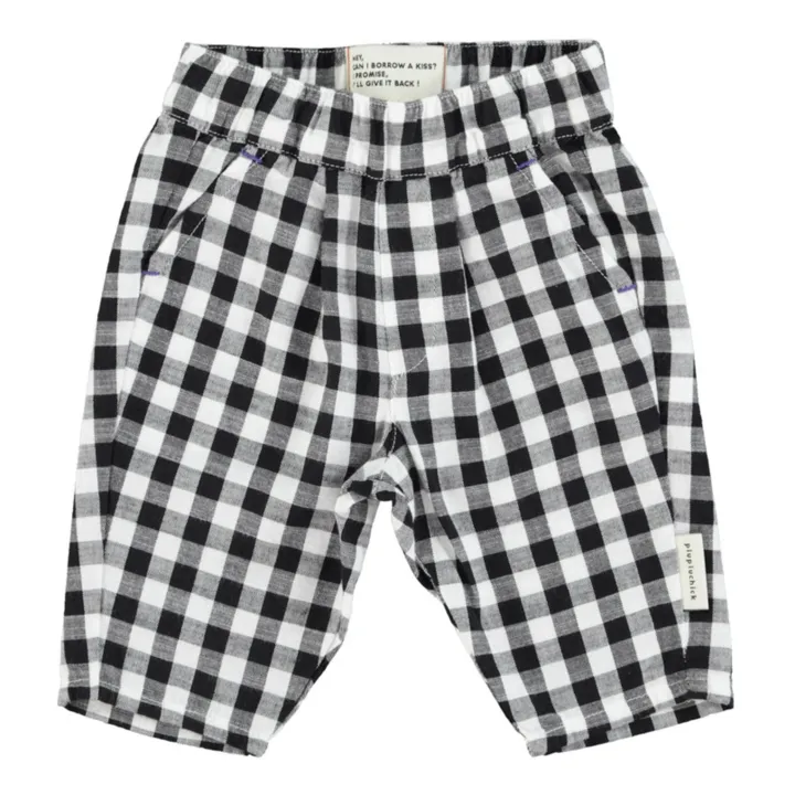 Piupiuchick Pantalon Vichy Coton Bio | Noir