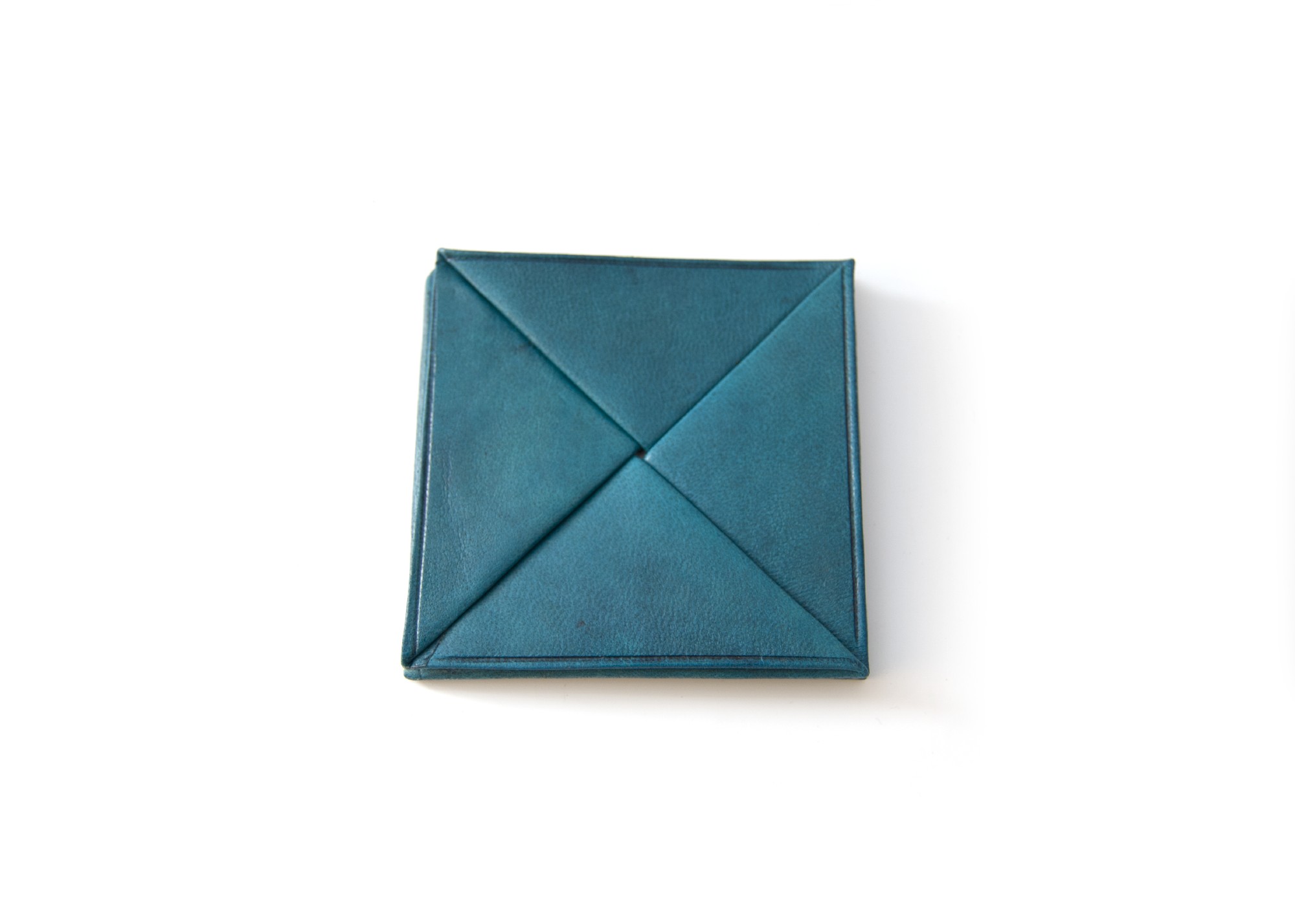 Falt-Münzbörse aus Leder, blau, B 7 cm, T 7 cm, H 7 cm günstig bestellen