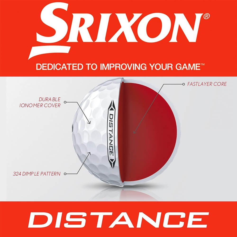 Distance Golfball Hvit 2 Dusin