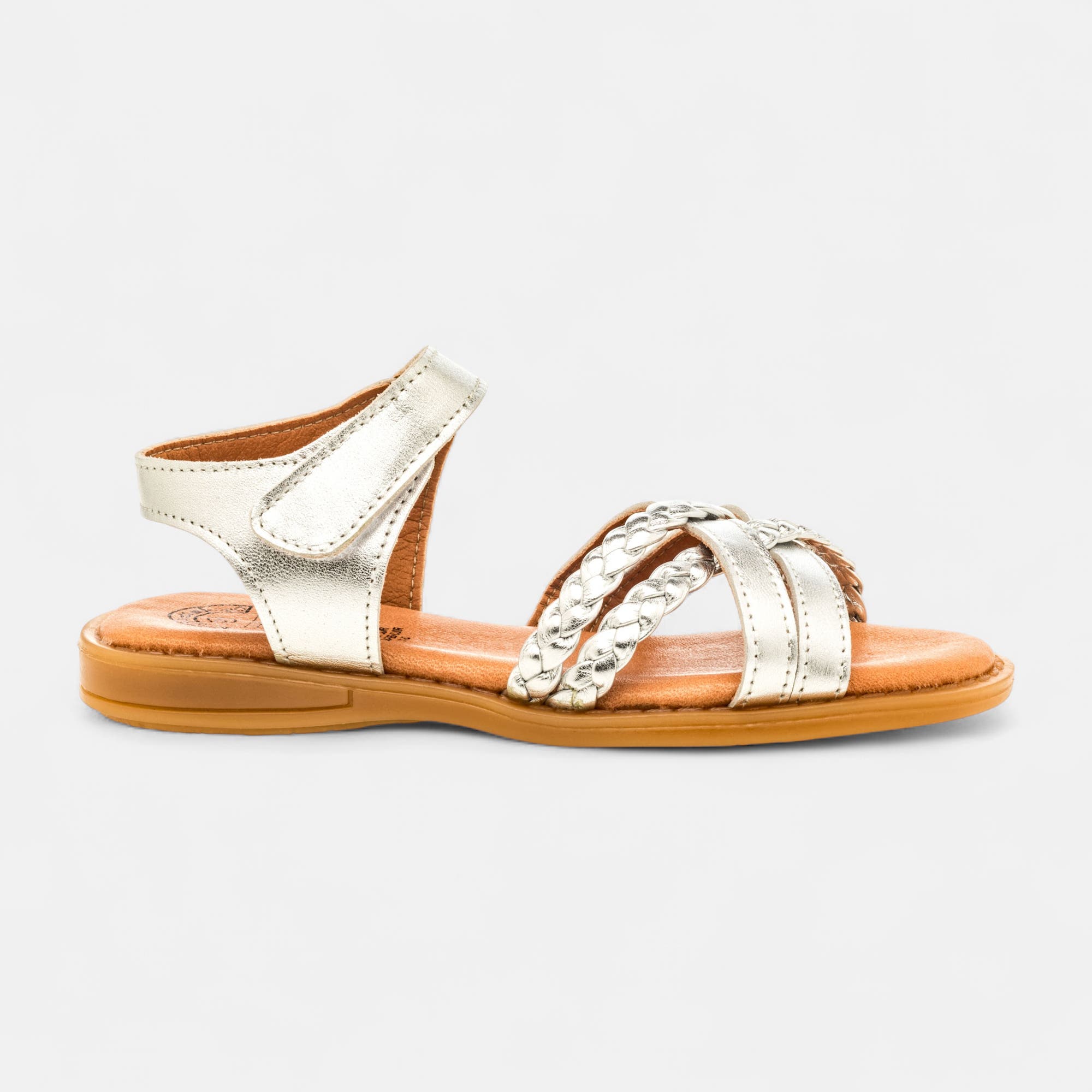 Nu-pieds Fille en cuir argent