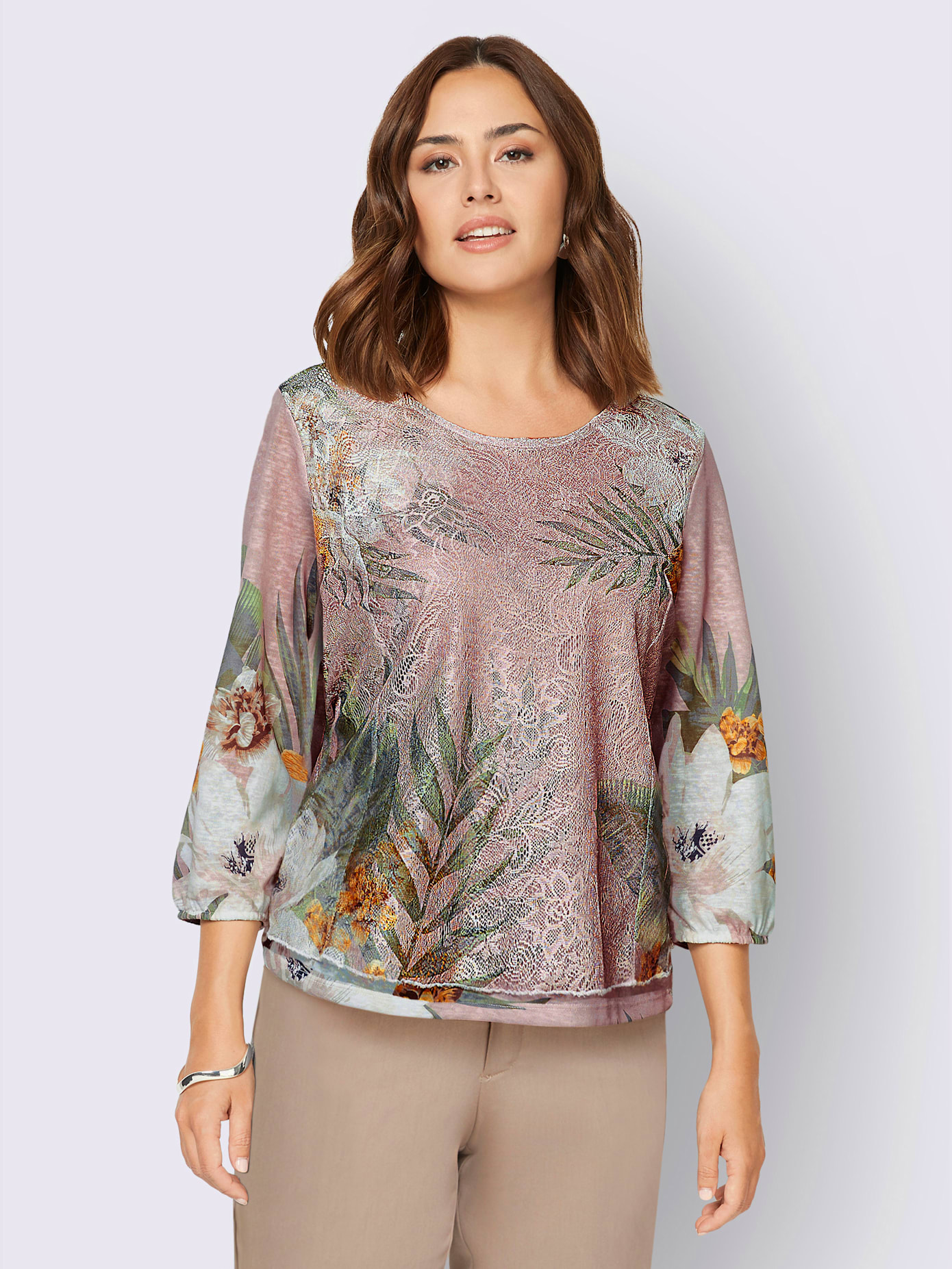 T-shirt à manches 3/4 doublé