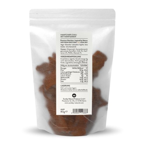 Sunday Natural Products  Hanfchips ChiliMit Hanfsamen
