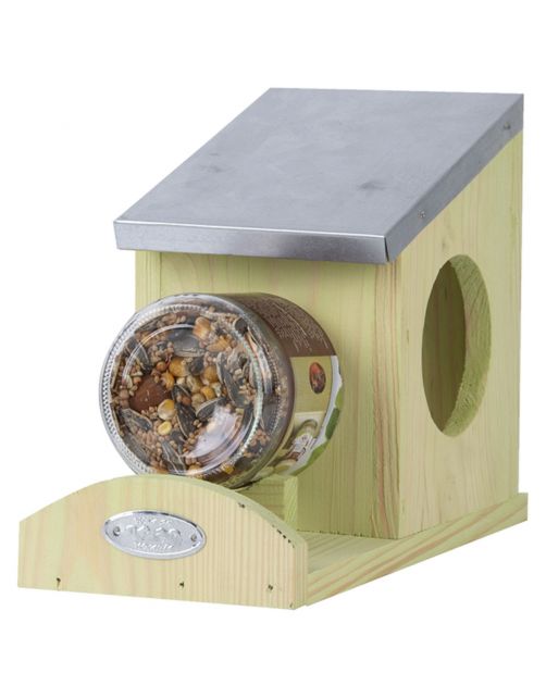 Best For Birds Eekhoorn Pindakaasvoederhuis - Tuindierenvoer - 12x25x19 cm Lichtgroen Zink