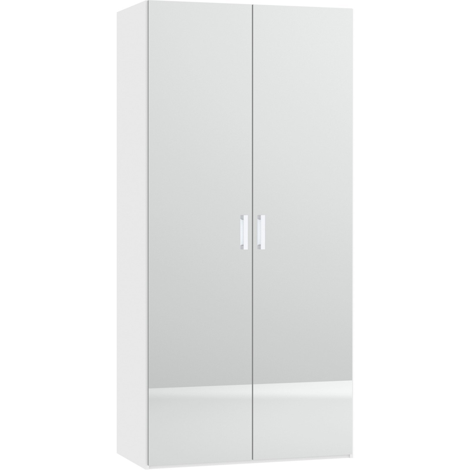 Schrank Schweizer 109 weiss, mit Spiegel