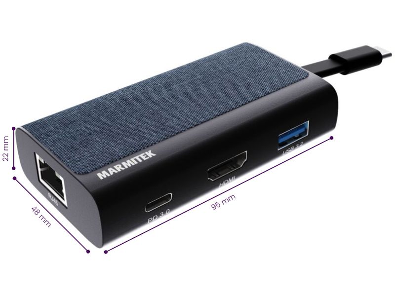 Marmitek USB-Hub Connect USB-C Hub 4 Portables Multi-Port USB-C Hub