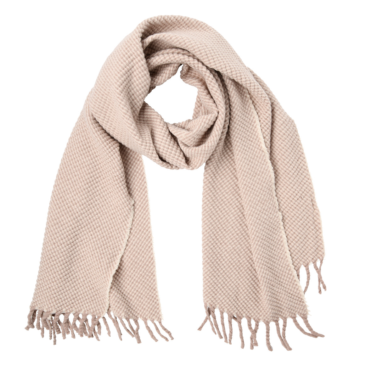 Gina Benotti Damen Winterschal mit Waffelstruktur beige