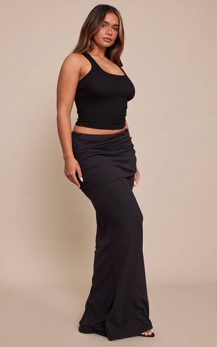 Noir Jupe Maxi Portefeuille Shape Toucher Doux