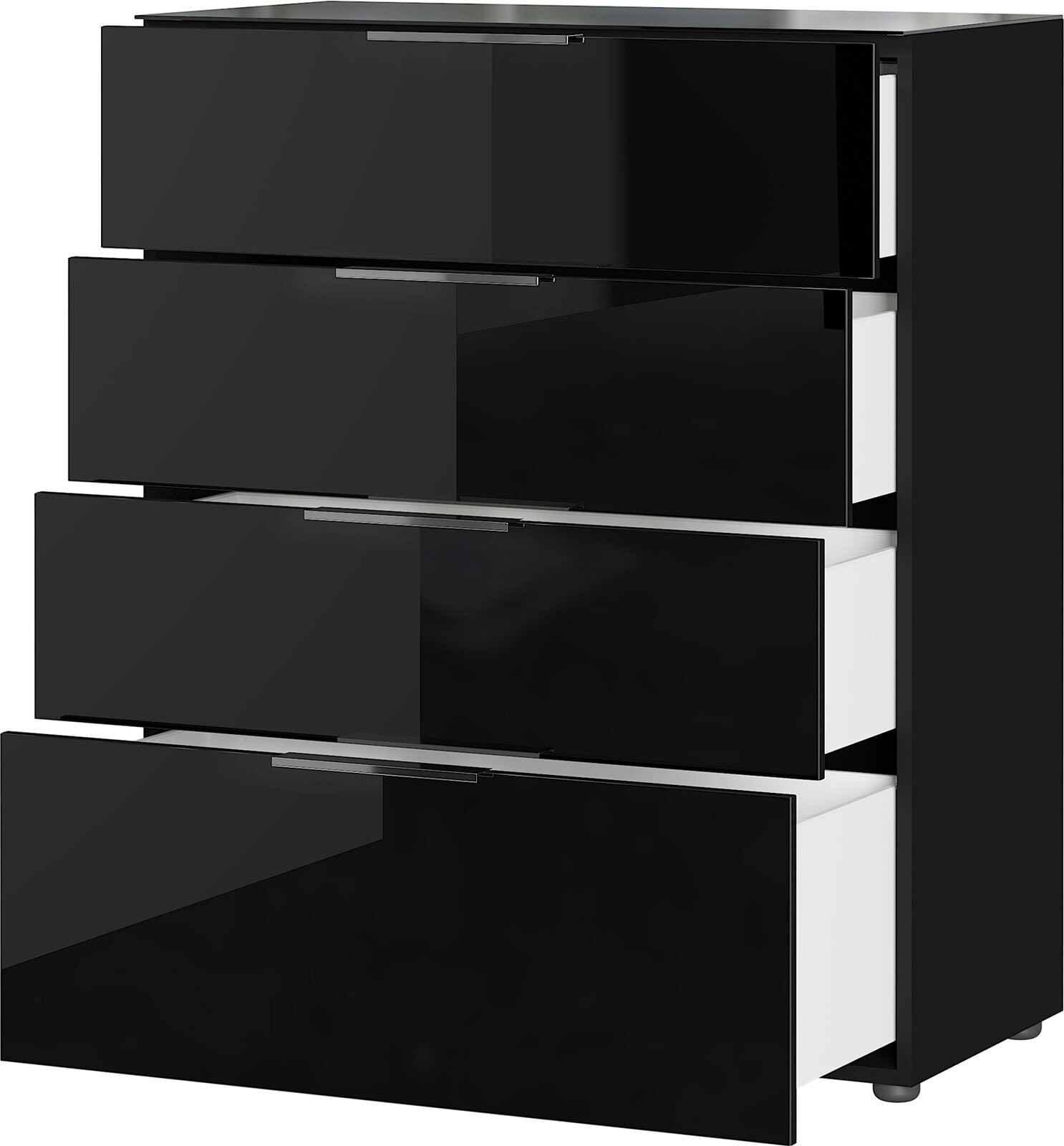CASAVANTI Sideboard OAKLAND 184 x 102 cm Glas Schwarz/Schwarz