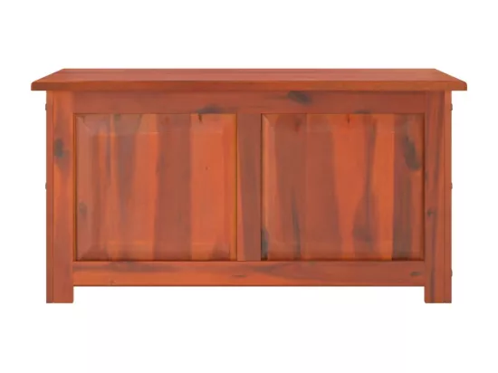 Coffre de rangement avec couvercle marron bois massif d'acacia