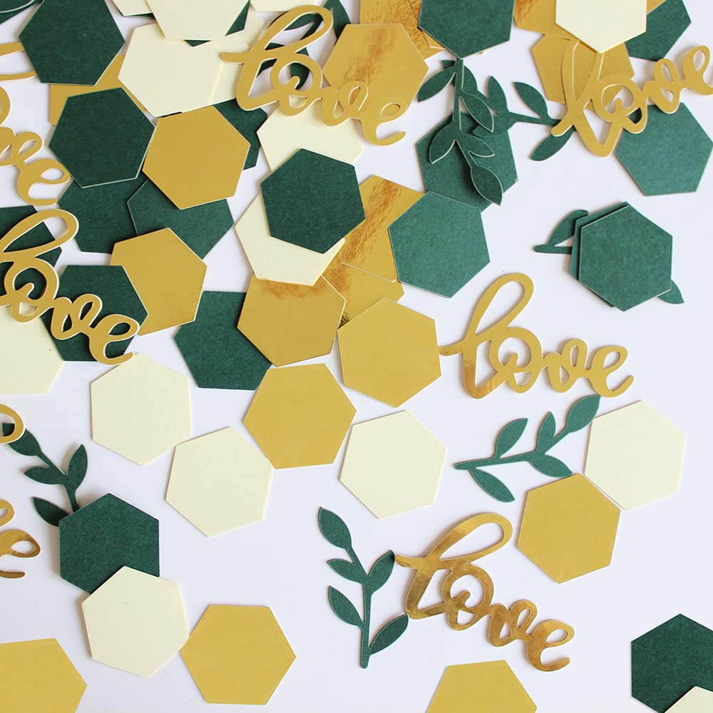(10g) Papier Konfetti Hochzeits Party Dekoration Love Streukonfetti Tischdekoration - Gold / Grün