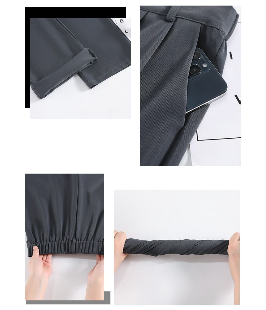 evanesce - High Rise Plain Wide Leg Suit Pants