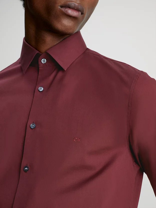 Camisa social slim fit em popeline