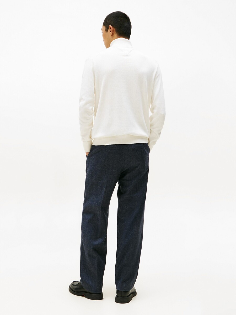 TOMMY HILFIGER<br>Suéter de gola alta em algodão pima e cashmere
