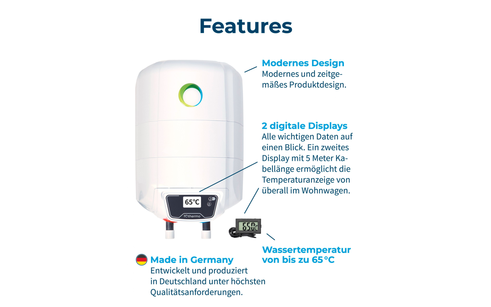 Fothermo Photovoltaischer Caravan Boiler 10 Liter