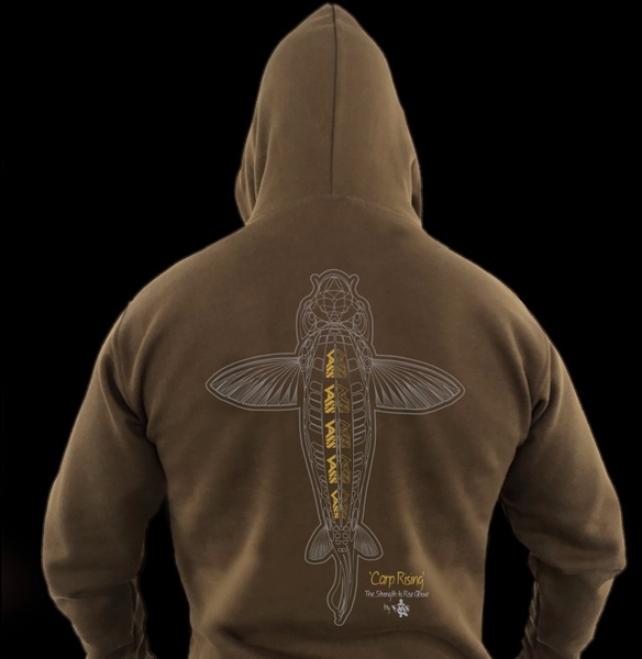 Sweat à capuche Vass 'Carp Rising' édition kaki