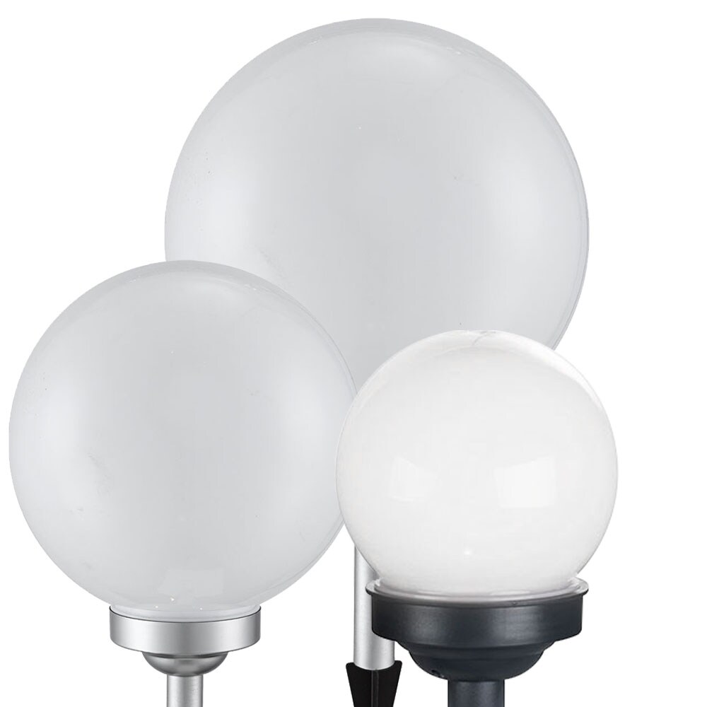 3er Set LED Solarleuchten, Außenlampe, Kugel, weiß silber