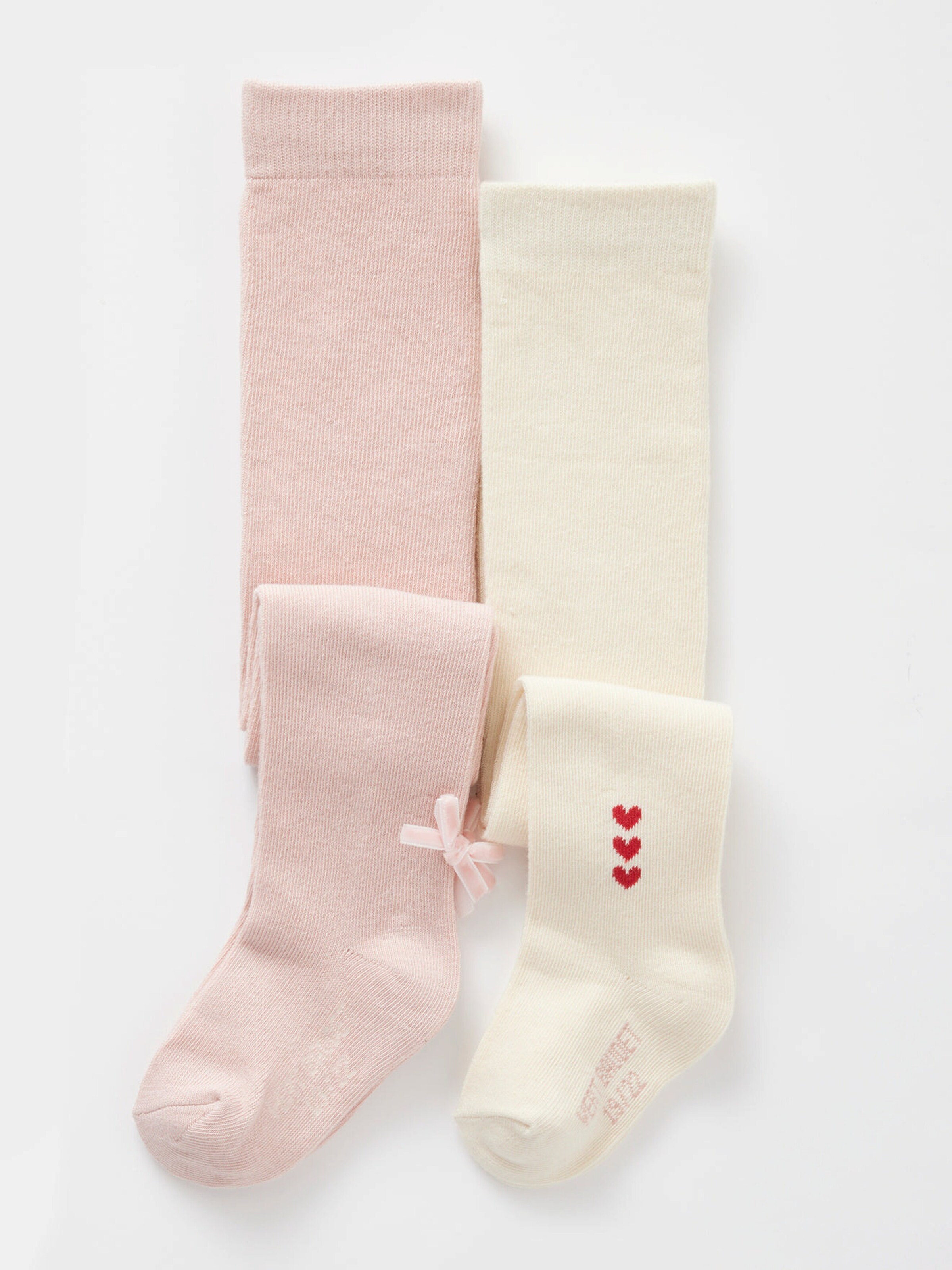 Vertbaudet 2er-Pack Mädchen Baby Strumpfhosen pudrig rosa