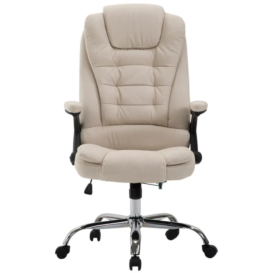 CLP Bureaustoel Thor chroom Frame - Stof - creme