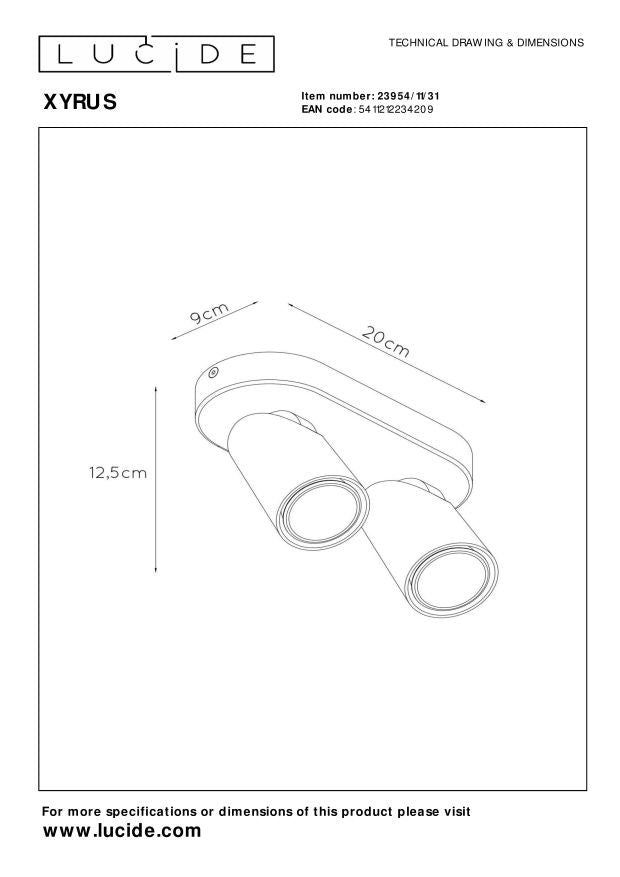 Lucide XYRUS Plafondspot - Wit