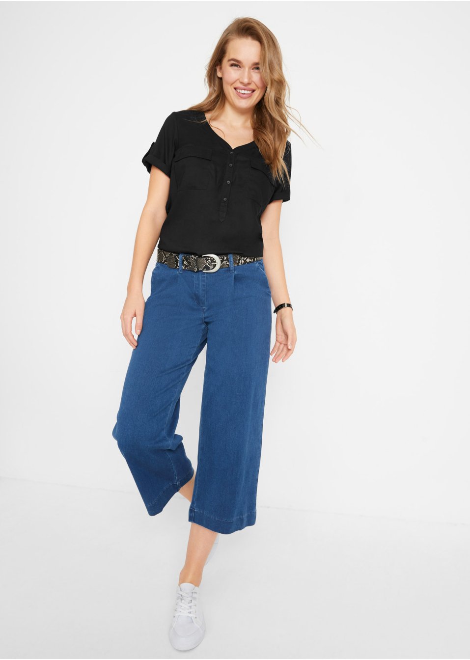 Blouse en viscose à manches courtes