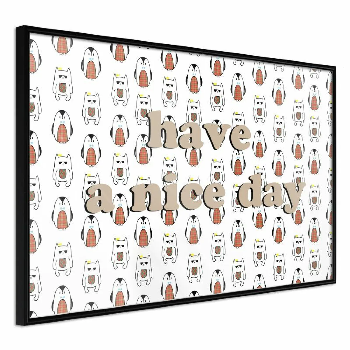 Paris Prix Affiche Animals Wish a Nice Day - Noir