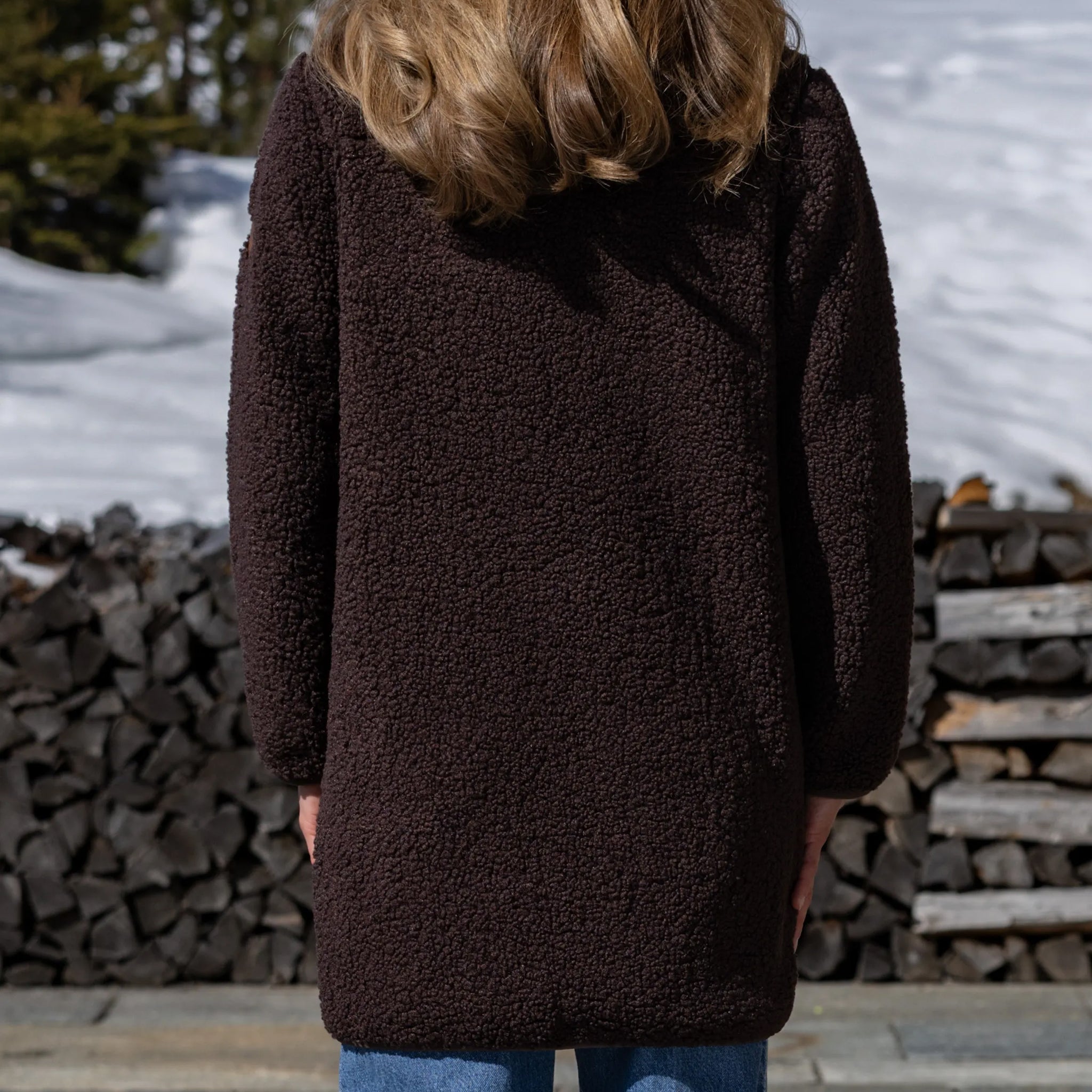 Frauen Mantel Sherpa Fiona black coffee