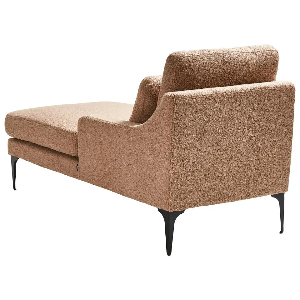 EWRON - Chaise longue - Zandbeige - Rechtszijdig - Bouclé