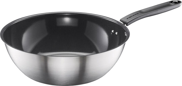 Fiskars FF Wok 28cm Sort og stål