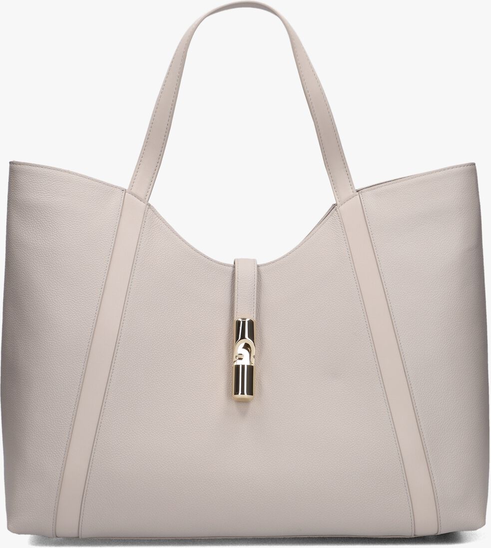 beige furla schoudertas goccia xl hobo