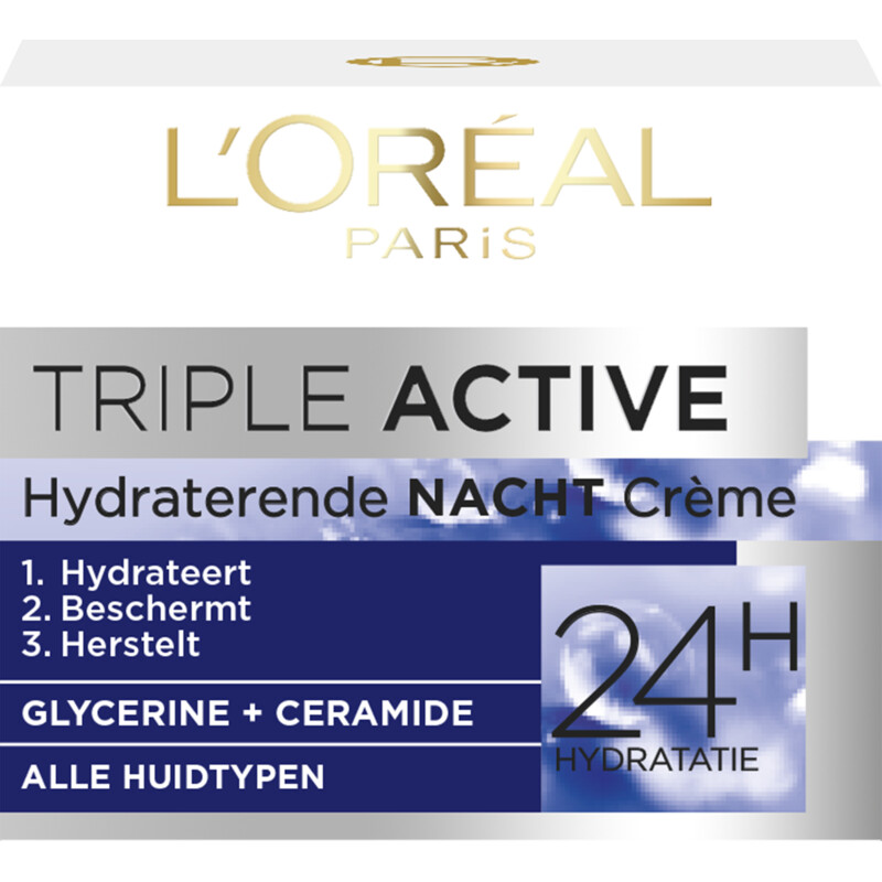 L'Oréal Triple active nachtcrème alle huidtypen