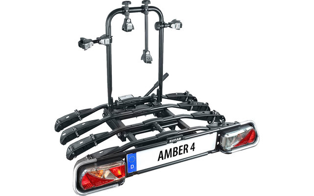 Eufab Fahrradträger Anhängerkupplung Amber IV für 4 Fahrräder, E-Bike geeignet