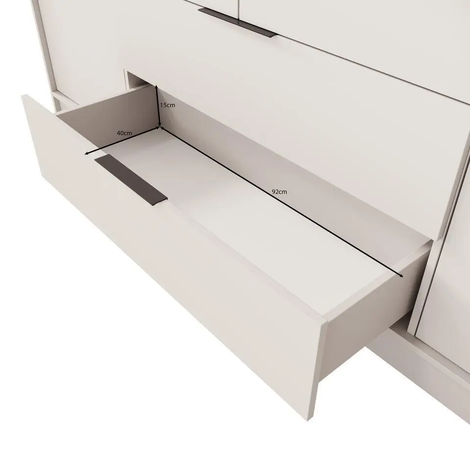 Meubella - Kledingkast Kellan - Zwart - 206 cm