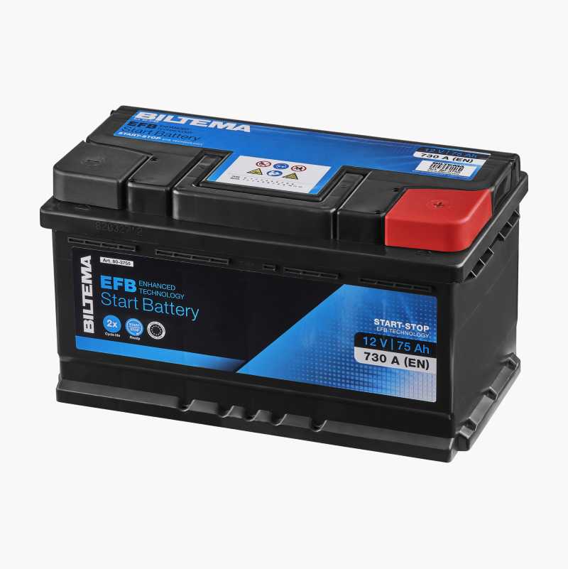 Startbatteri EFB, 12 V, 75 Ah