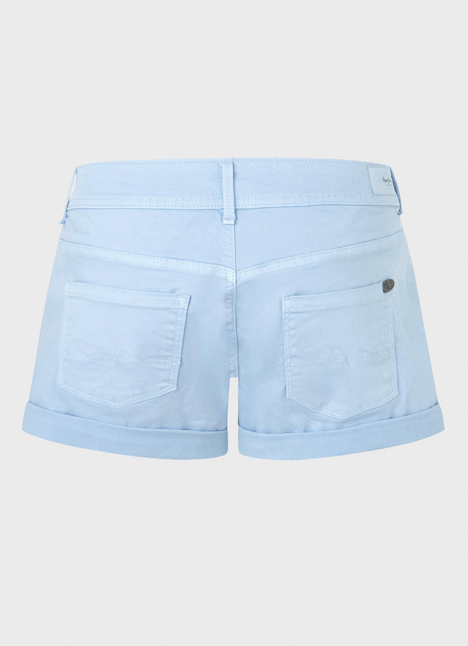 Shorts de algodão, corte regular - azul-marinho