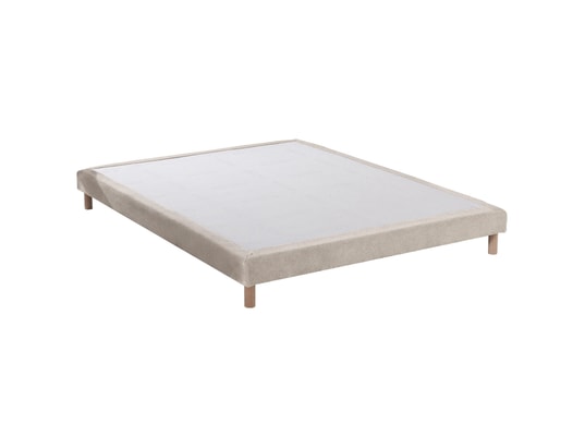 SOURCE DE REVES - Sommier 140 x 190 Sommier tapissier crème chenille bouclettes 140x190