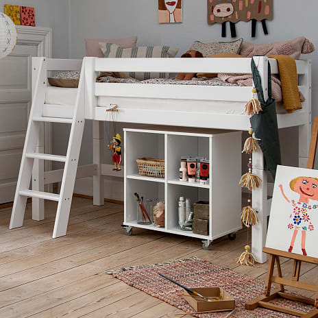 Hoppekids ECO Luxury halvhøj seng med skrå stige 70x160 cm