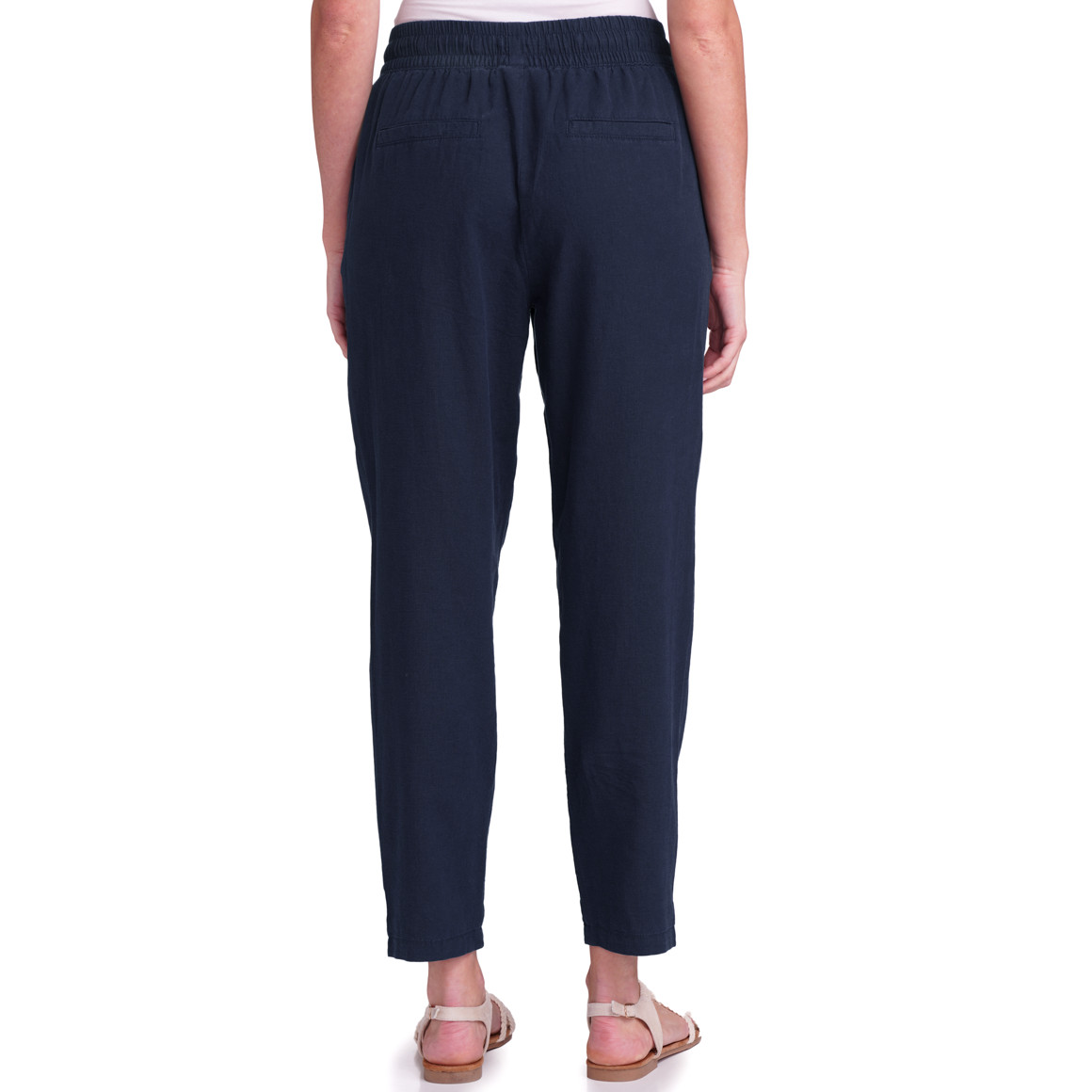 Gina Benotti Damen Leinen-Hose mit Elastikbund dunkelblau