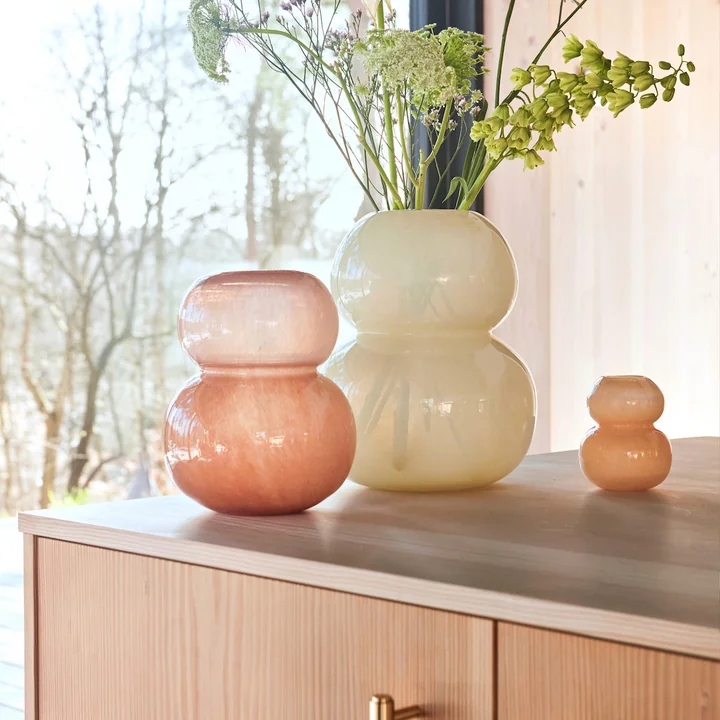 OYOY - Lasi Vase small, H 23 cm, taupe