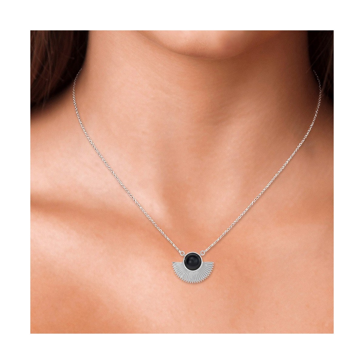 Collier SC Crystal orné d'obsidienne