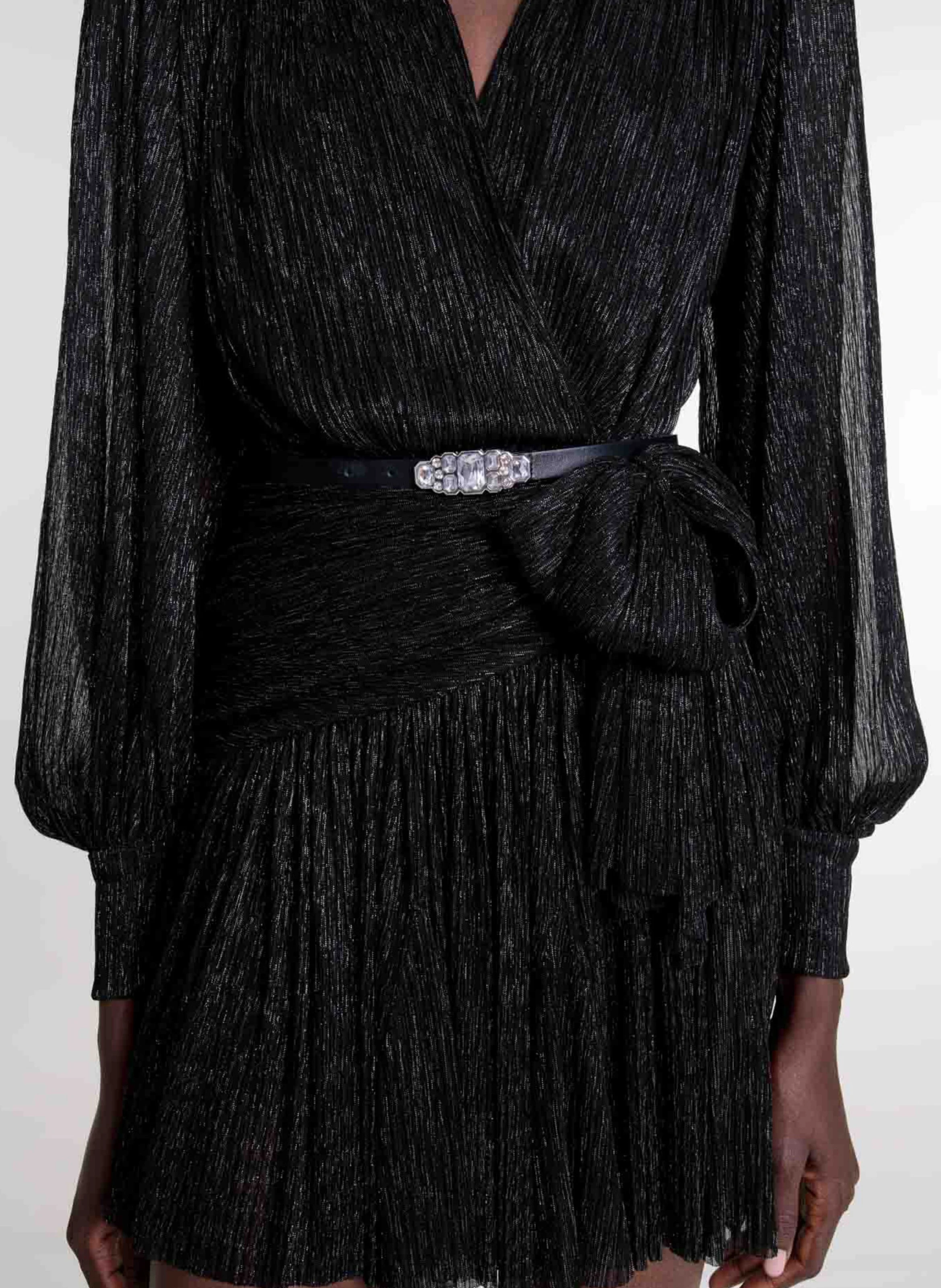 Ceinture fine en cuir | Noir
