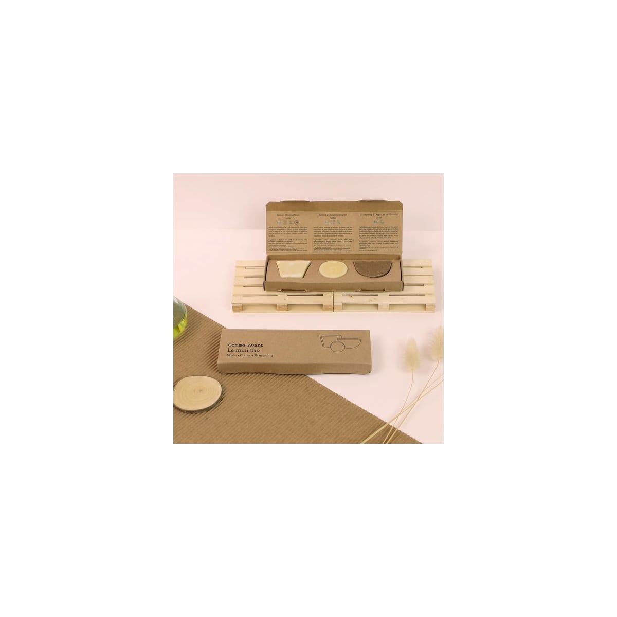 Comme Avant Mini-Coffret Trio Soins Naturels Cosmétiques - Savon - Crème - Shampoing