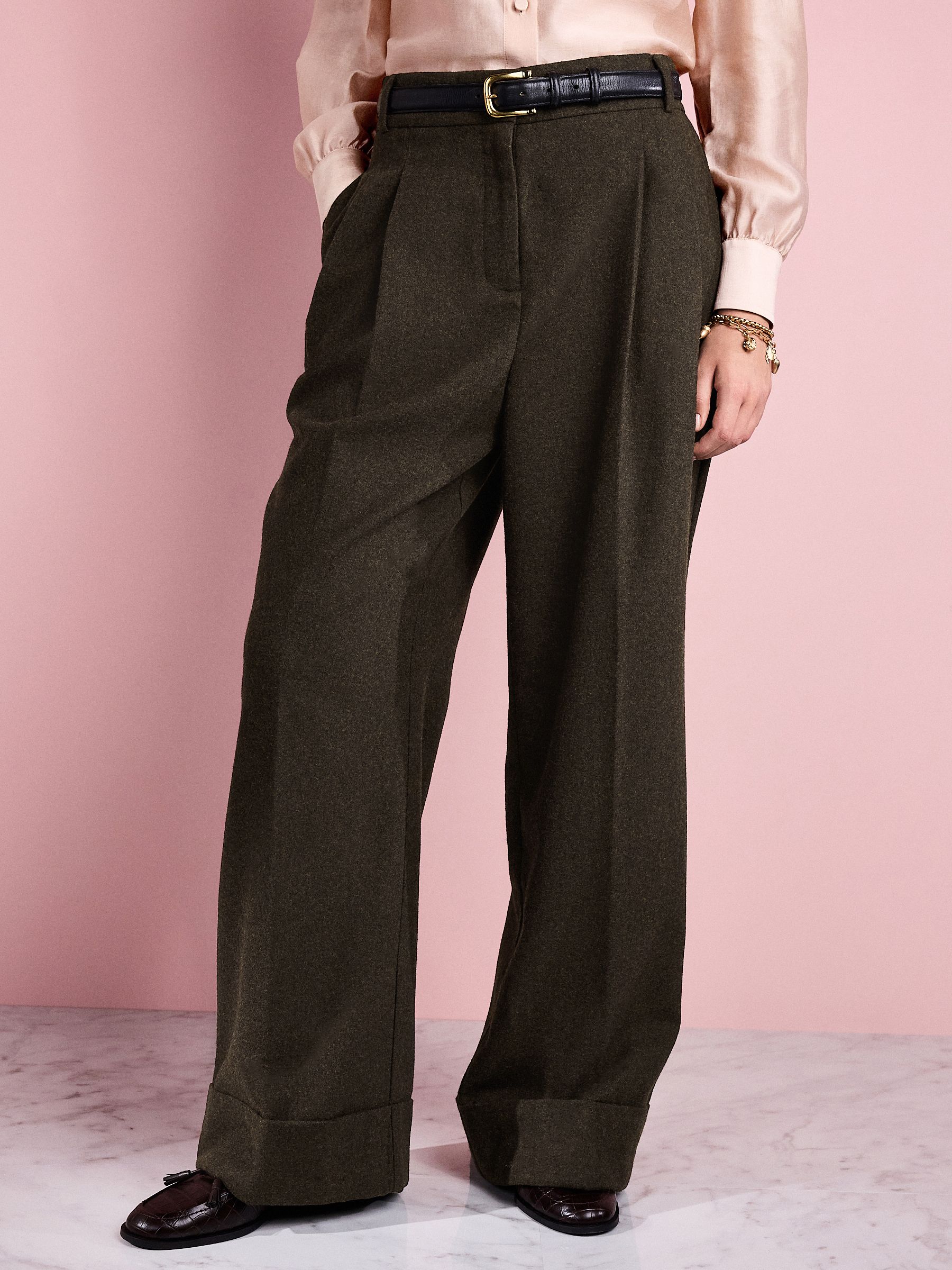 Groen - Tabitha Simmons X Next Wool Blend Wide Leg Trousers